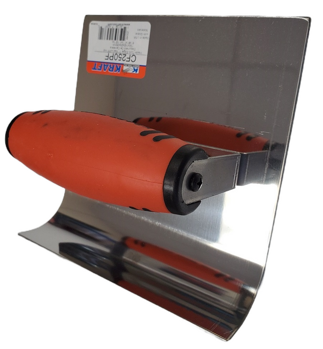 Cove trowel - 6" x 6" x 1" radius - Stainless Steel