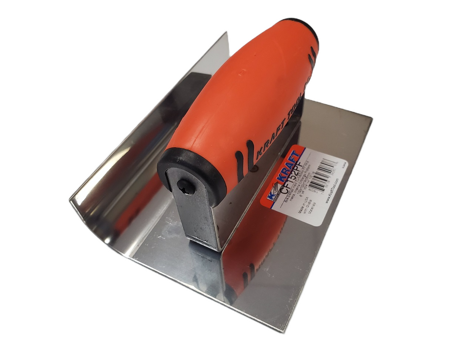 Cove trowel - 6" x 4" x 3/4" radius - Stainless Steel
